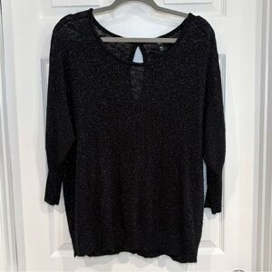 Mossimo Supply Co Black Sparkle Metallic 3/4 Dolman Sleeve Knit Sweater Women XL
